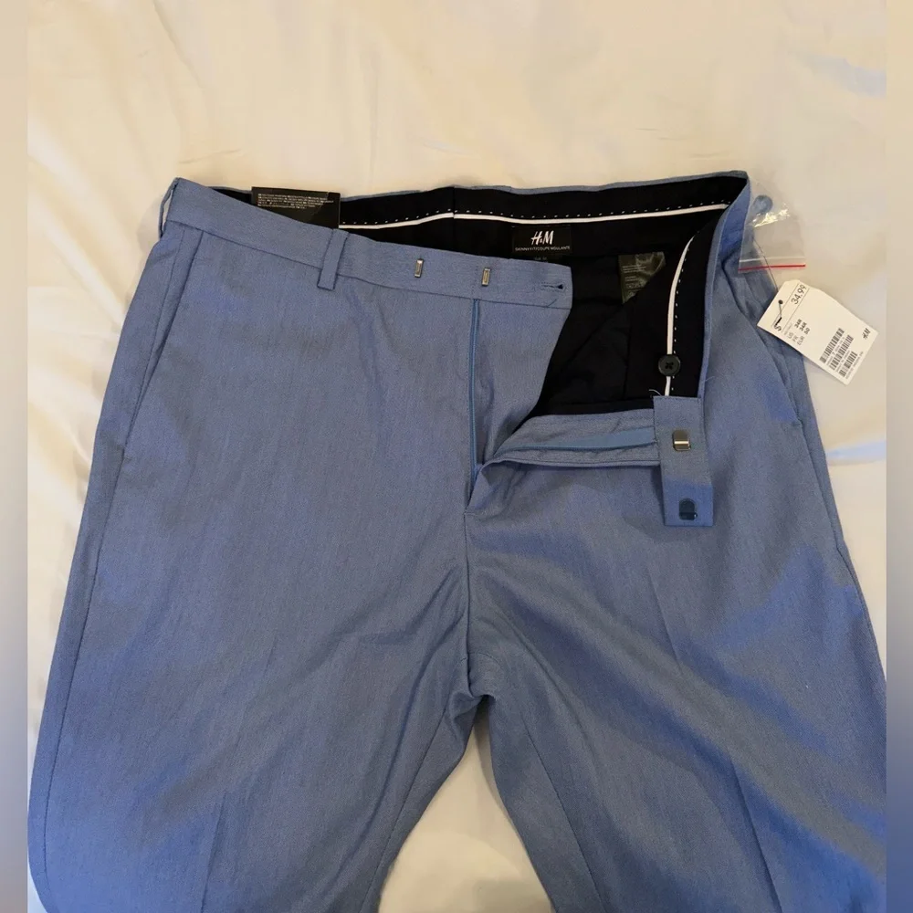 H&M dress pants, light blue, size 34R, new with tags